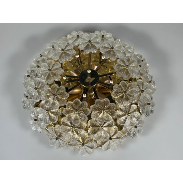 Plafoniere Ceiling Lamp in Brass and Glass Germany by Ernst Palme, 1960s For Sale - Image 12 of 18