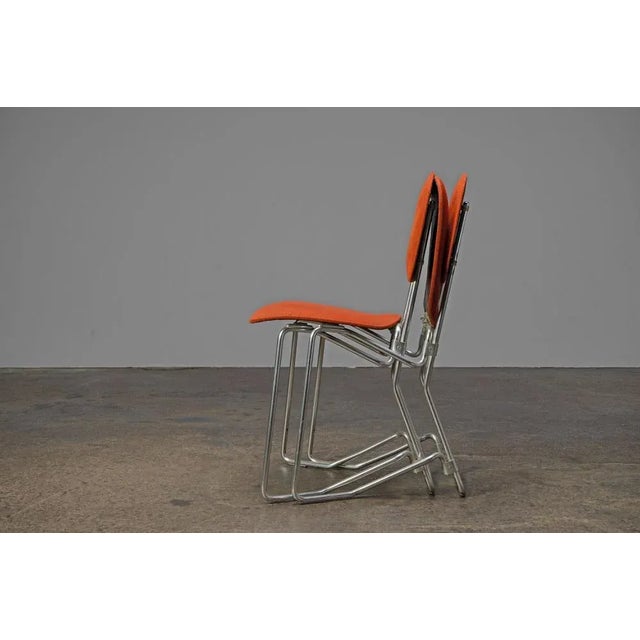 1960s Set of Mid-Century Modern Padded Stacking Chairs by Armin Wirth for Aluflex, 1960s For Sale - Image 5 of 10