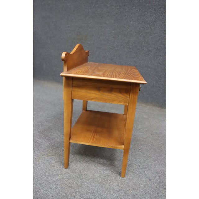 Wood American of Martinsville Attributed Oak Nightstand For Sale - Image 7 of 11
