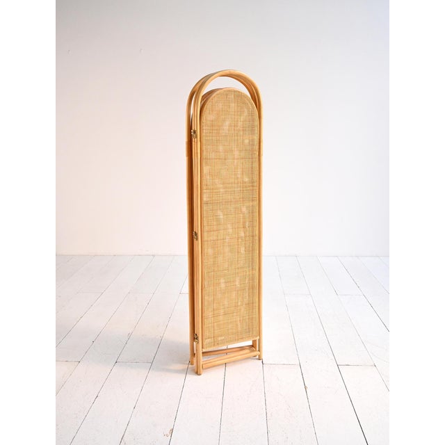 20th Century Scandinavian Folding Screen in Bamboo and Rattan, 1960s For Sale - Image 9 of 10