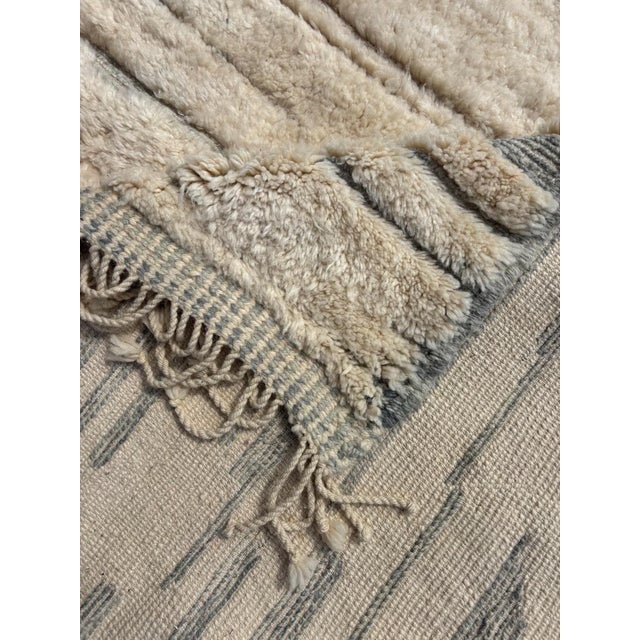 White Berber Moroccan Modern Carpet For Sale - Image 8 of 12