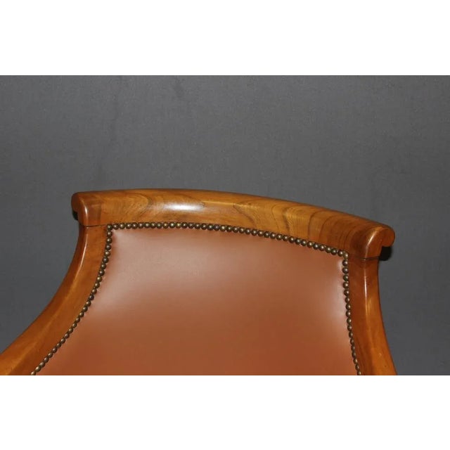 Wood Cherry and Leather Desk Chair from Epoch For Sale - Image 7 of 11