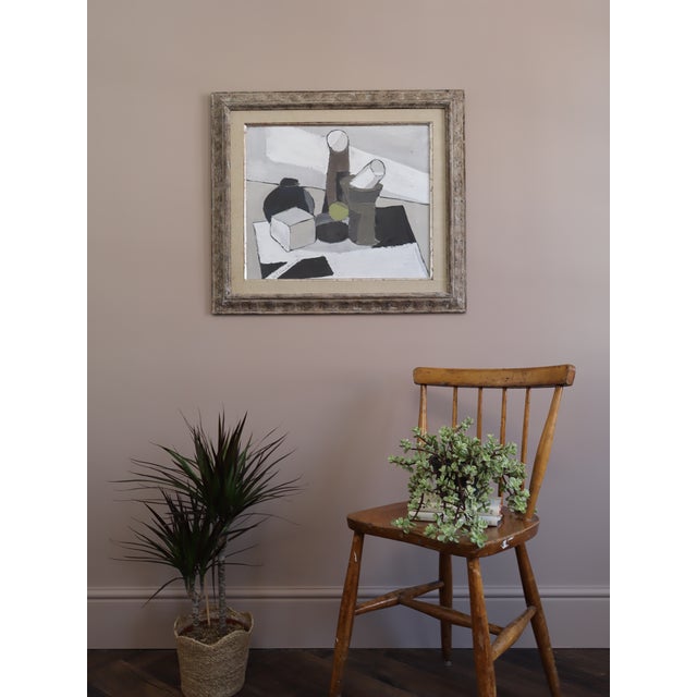Mid-Century Modern 1966 Mid-Century Modern "The Green Ball" Vintage Still Life Oil Painting by Swedish Artist Gunnar Hållander (1915-1980), Framed For Sale - Image 3 of 13