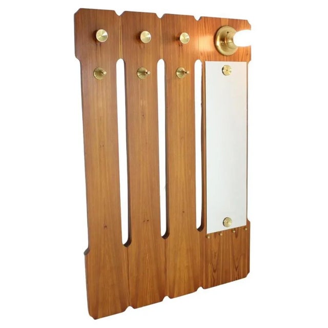 Wall Coat Rack with Lighting, Czechoslovakia, 1960s For Sale - Image 10 of 10