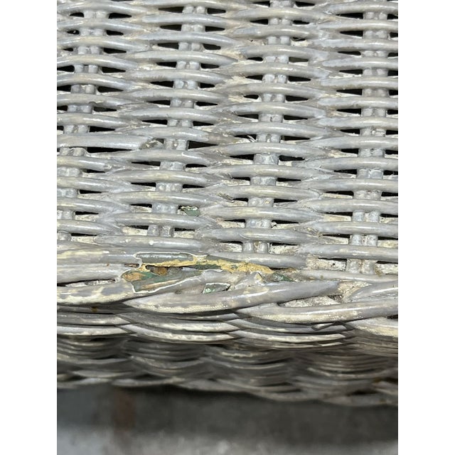 Antique Oriole Wicker Writing Desk or Vanity and Chair. Withrow For Sale - Image 18 of 18