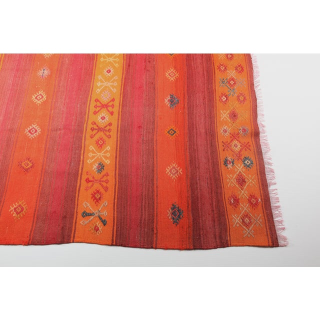 1950s 1950s Handmade Turkish Square Kilim Rug - 7'8 X 6'2 For Sale - Image 5 of 11
