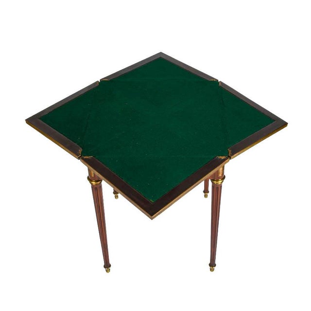 Edwardian Mahogany Game Table With Gilt Mounts and Single Drawer For Sale - Image 4 of 6