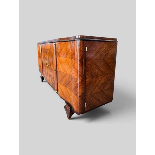 French Art Deco Sideboard in the Style of Jules Leleu, 1940s attributed to Jules Leleu For Sale - Image 10 of 18
