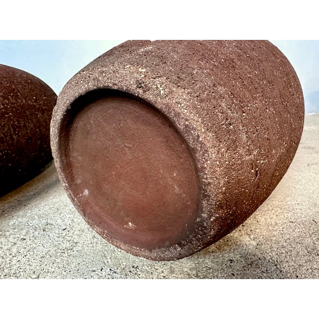 Large Handcrafted Amphora-Shaped Terracotta Ceramic Floor Vases, Germany 1950s, Set of 2 For Sale - Image 11 of 18