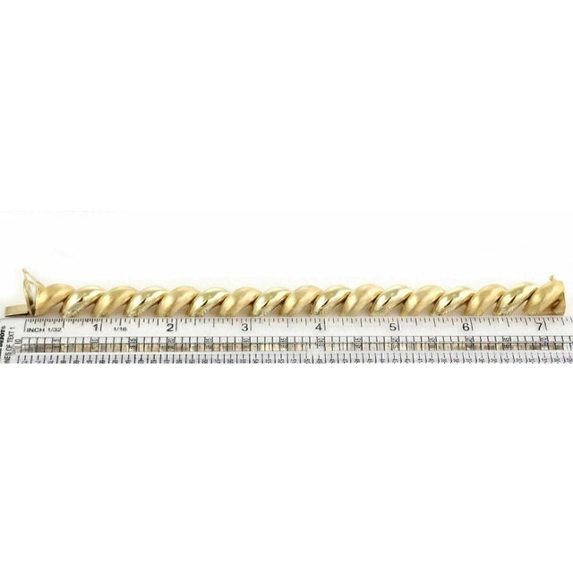 Gold Mid 20th Century San Marco Italy 14k Yellow Gold Macaroni Link Bracelet For Sale - Image 8 of 8