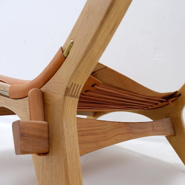 Vintage Scandinavian Style Lounge Chair in Wood and Leather For Sale - Image 15 of 16