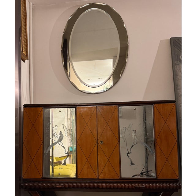 Glass Italian Mirror in the style of Fontana Arte, 1970s For Sale - Image 7 of 11