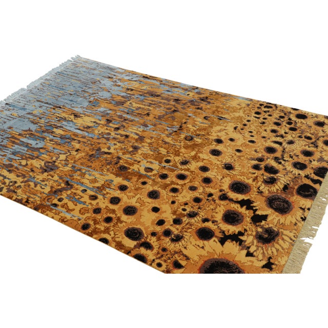 2010s Rug & Kilim’s Contemporary Rug With Abstract Floral Pattern “Molten Sunflowers” For Sale - Image 5 of 7