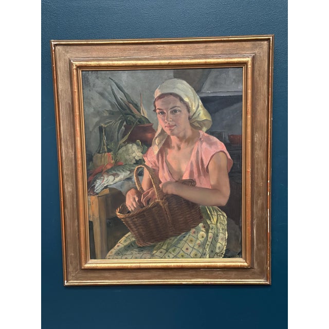 Philippe De Rougemont, Seated Woman, 1920s, Oil on Panel, Framed For Sale - Image 10 of 17