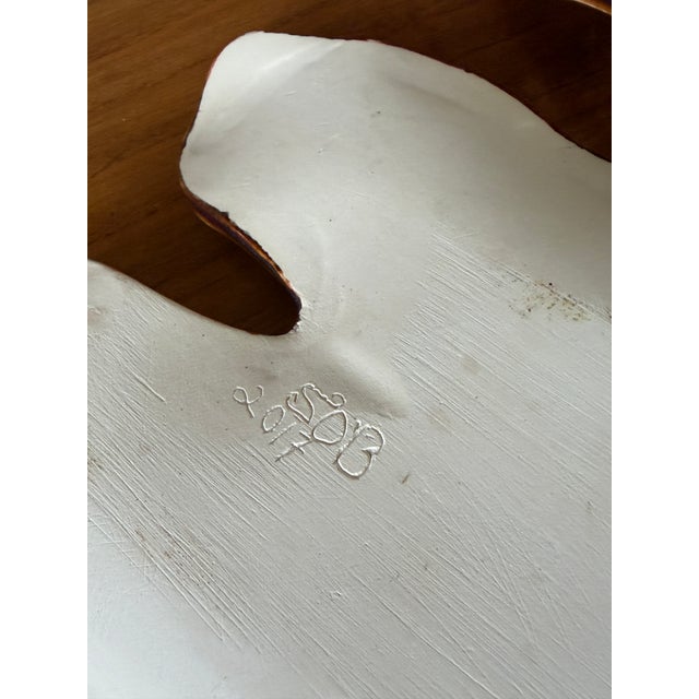 Pair of Contemporary Studio Pottery Leaf Form Trays Signed 2017 For Sale - Image 10 of 12
