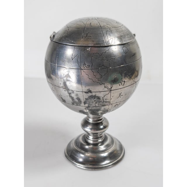 Early 20th Century Chinese Pewter Globe Form Tea Caddy For Sale In New York - Image 6 of 18