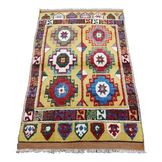 1990s Contemporary Colorful Turkish Hand-Knotted Konya Area Rug For Sale