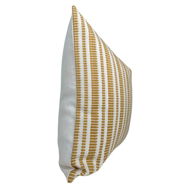 Modern Oyo Woven Pillow Cover in Mustard, 20x20 Pillow For Sale - Image 3 of 4