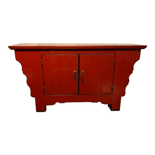 20th Century Chinese Medium Sized Cinnabar Lacquered Sideboard Buffet Alter For Sale
