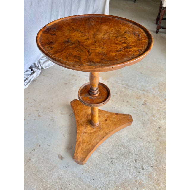 French Late 19th Century French Charles X Style Burlwood Side Table For Sale - Image 3 of 12