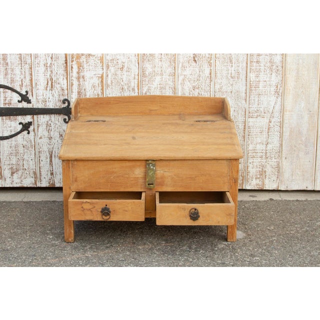 19th Century British Colonial Teak Low Desk For Sale In Los Angeles - Image 6 of 11