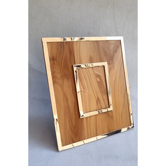 Wood and Chrome Metal Photo Frame, 1970s For Sale - Image 12 of 12