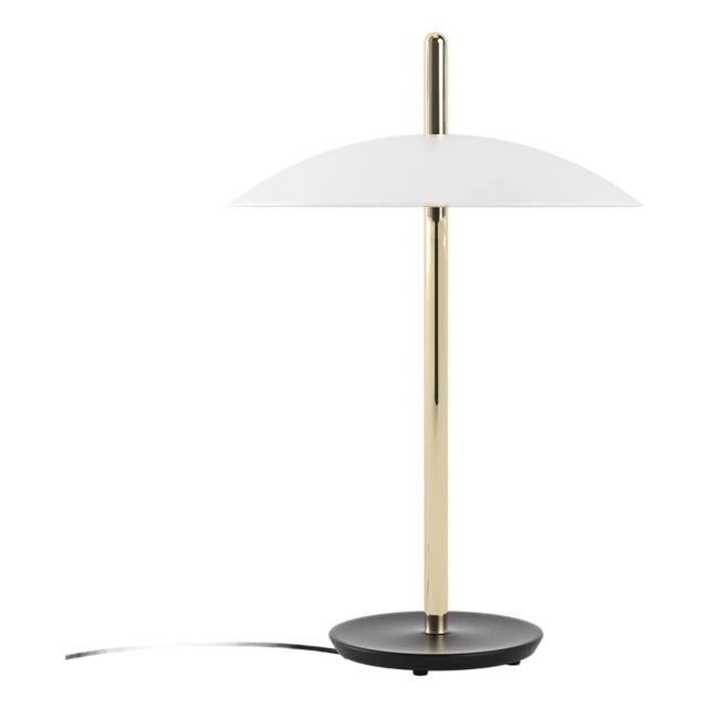 Signal Table Lamp / Desk Light, White & Brass, by Souda, Modern, Minimal, Desk Light For Sale