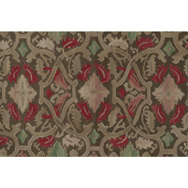 2010s 18th Century Aubusson Style Inspired Design Brown Wool Runner by Rug & Kilim For Sale - Image 5 of 8