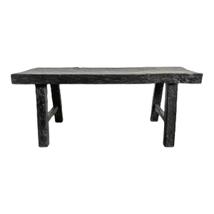 Blackened Elm Farmhouse Bench