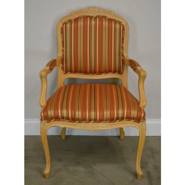 French Ethan Allen Home Collection Louis XV Style Armchair Made in Italy For Sale - Image 3 of 13