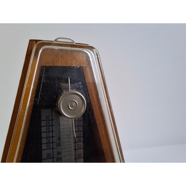 Gold Mid-Century Modern German Mechanical Metronome in Wood from Wittner, 1970 For Sale - Image 8 of 18