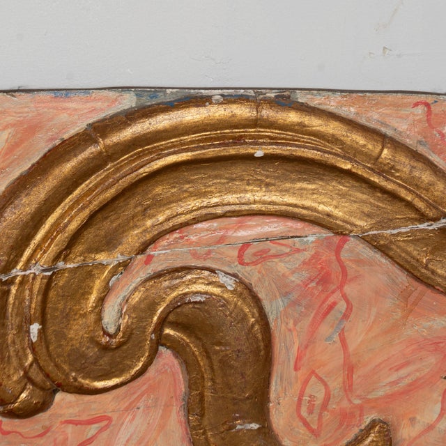 Wood Late 18th Century Large Original Painted Architectural Fragment From Portugal For Sale - Image 7 of 12