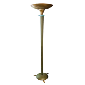 1930s Green and Gold Leaf Floor Lamp, France