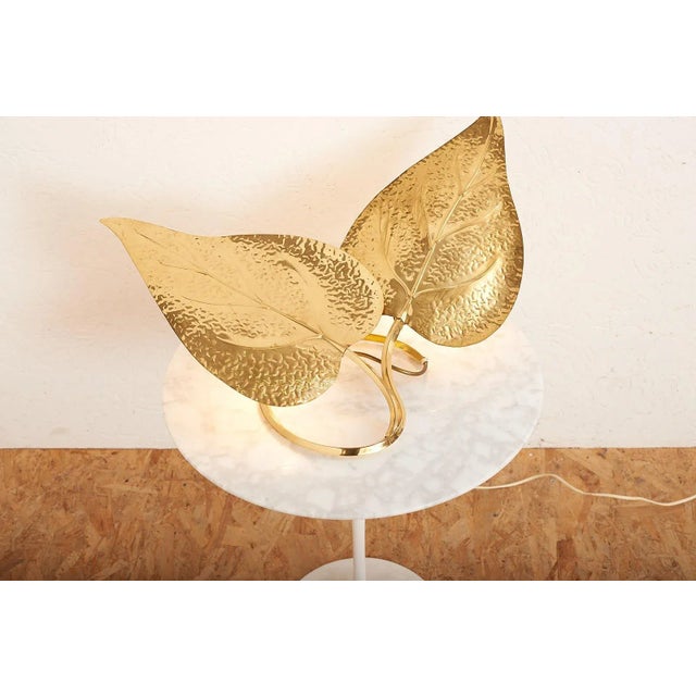 Vintage Italian Double Golden Leaf Sconce from Tommaso Barbi, 1970s For Sale - Image 12 of 14