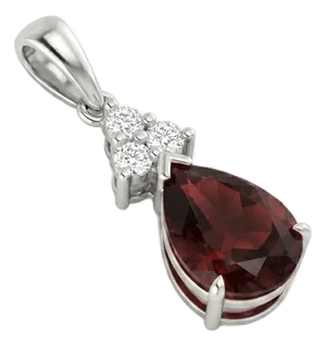 Natural Garnet Pear Cut Exquisite Pendant, January Birthstone Pendant