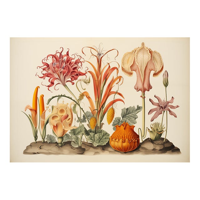 13" X 9" 'Garden Flowers' Botanical Print, 'Hortus Floridus' Style, Unframed For Sale