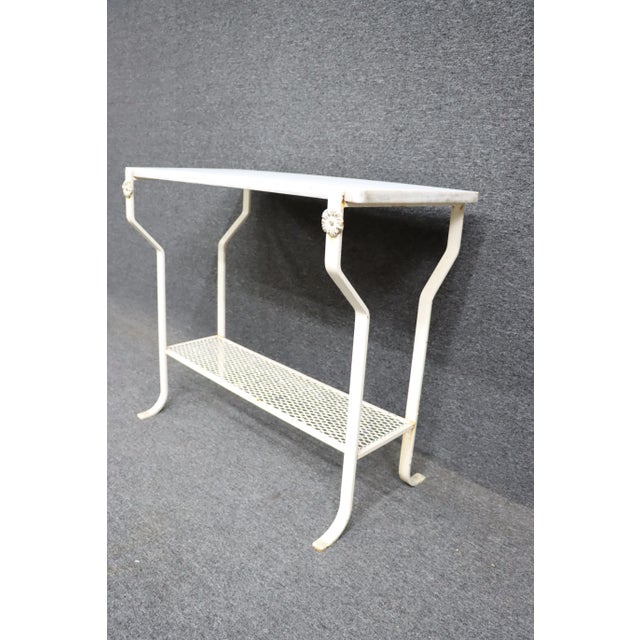 1950s French Marble & Wrought Iron Console For Sale - Image 5 of 8