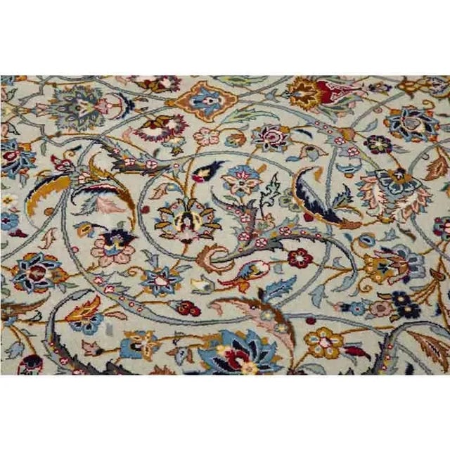 Textile 1950s Persian Kashan Area Rug 10’10” X 14’2″ For Sale - Image 7 of 11