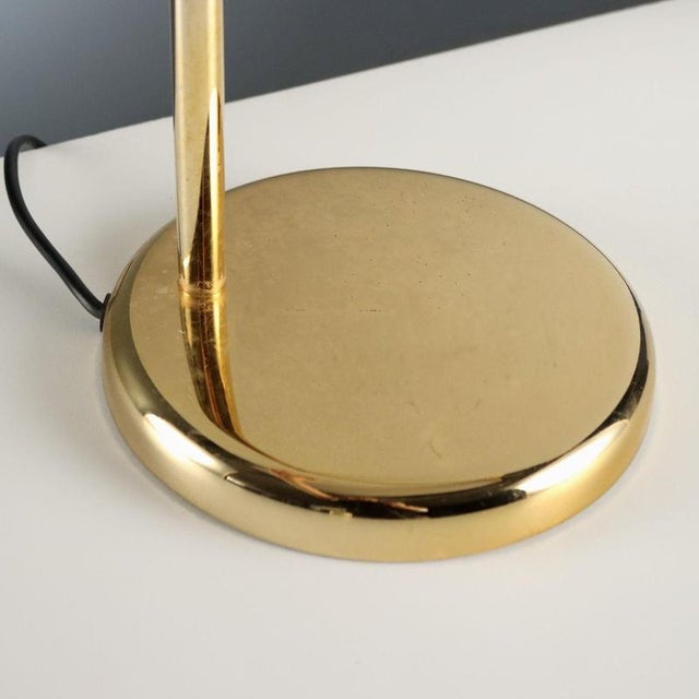 Goldenrod Vintage Table Lamp in Metal and Fabric, Italy, 1980s For Sale - Image 8 of 10