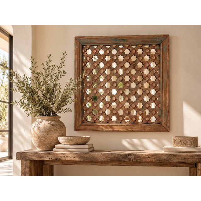 A traditional architectural feature of Chinese buildings, this beautiful antique Chinese lattice window was prominent in...