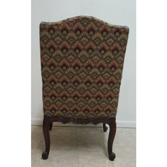 1980s Baker Furniture French Carved Leg Living Room Lounge Arm Club Chair For Sale - Image 10 of 12