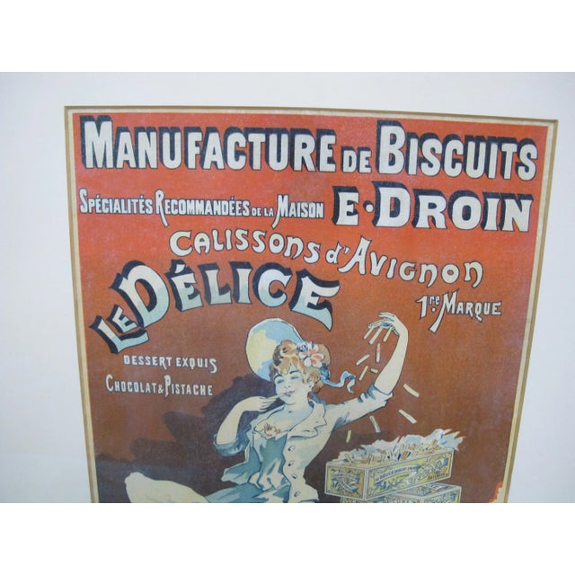Figurative Jules Chevet Vintage French Manafacture De Biscuits Framed Lithograph Art Poster For Sale - Image 3 of 7