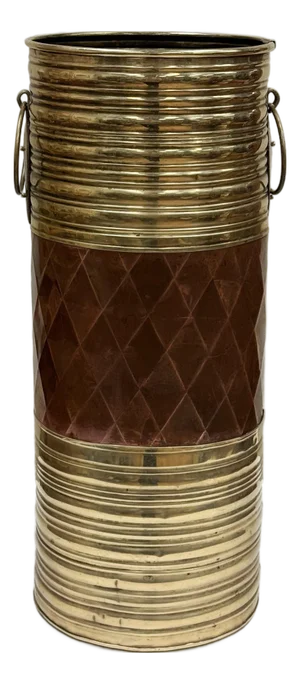 Vintage Brass and Copper Umbrella Stand