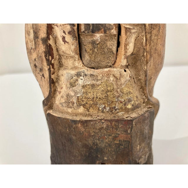 19th Century Chinese Carved Wooden Ancestor Figure For Sale - Image 9 of 12