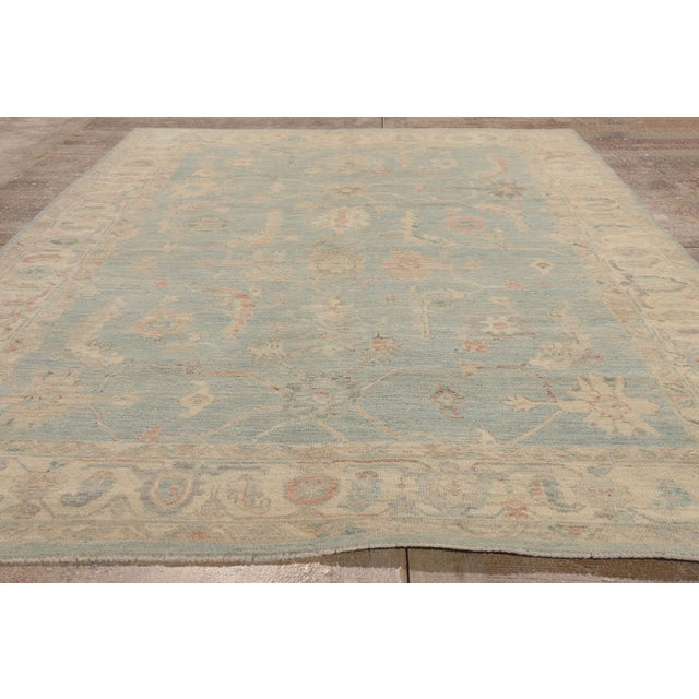 Contemporary Pakistani Oushak Rug, 05'10 X 09'00 For Sale - Image 9 of 10
