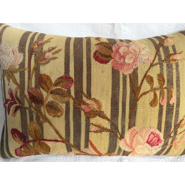 Antique French Aubusson Floral Metallic Thread Pillow, Circa 1850 For Sale In Los Angeles - Image 6 of 7