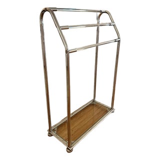 Vintage Modern Lucite Chrome Towel Rack Stand Holder or for Blankets For Sale