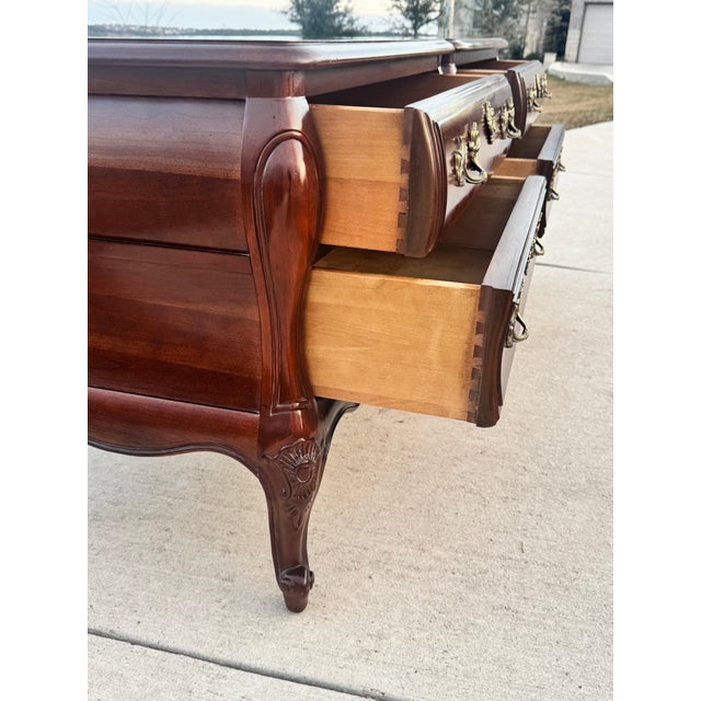 Vintage Pair Century French Louis XV Style Hardwood Nightstands For Sale - Image 12 of 14