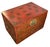 Antique Chinese Red & Gold Chinoiserie Trunk Coffee Table.