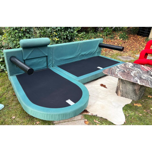 White 1980s B&b Italia Antonio Citterio Sity "Baisity" Sofa Sectional in Green and Eggshell-- 2 PCSB For Sale - Image 8 of 10